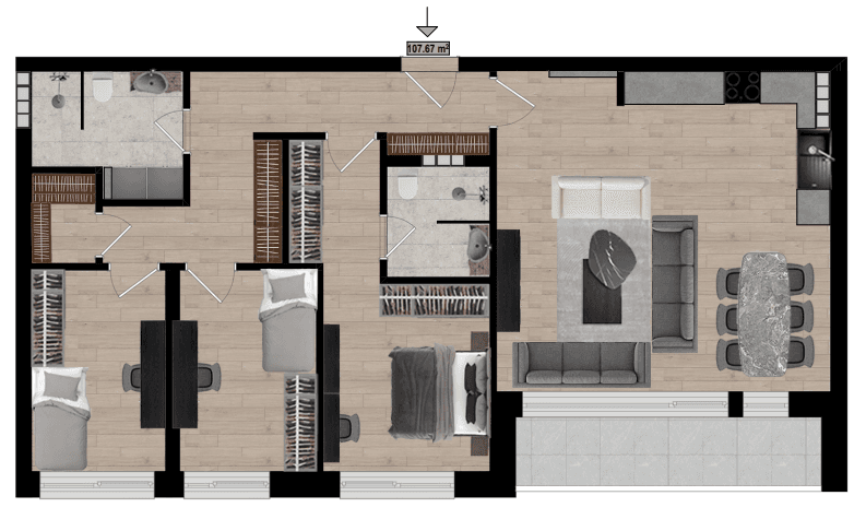 Banesë në SHITJE – 107.67 m² | West