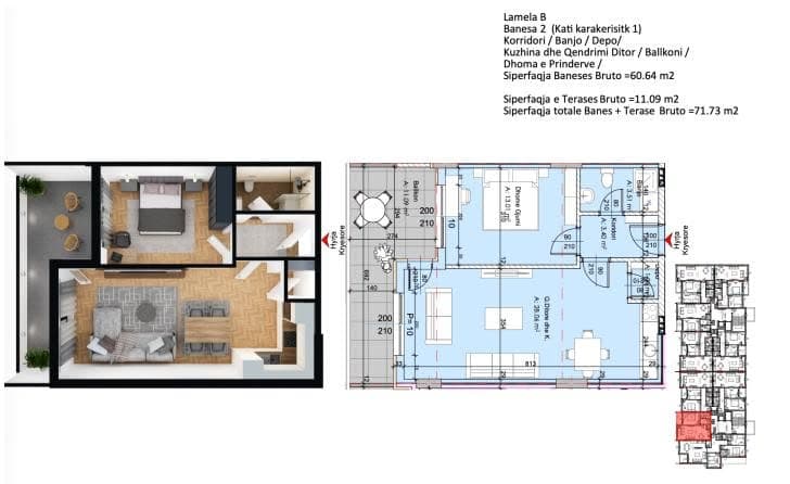 Banesë në SHITJE – 71.73 m² |Park 2