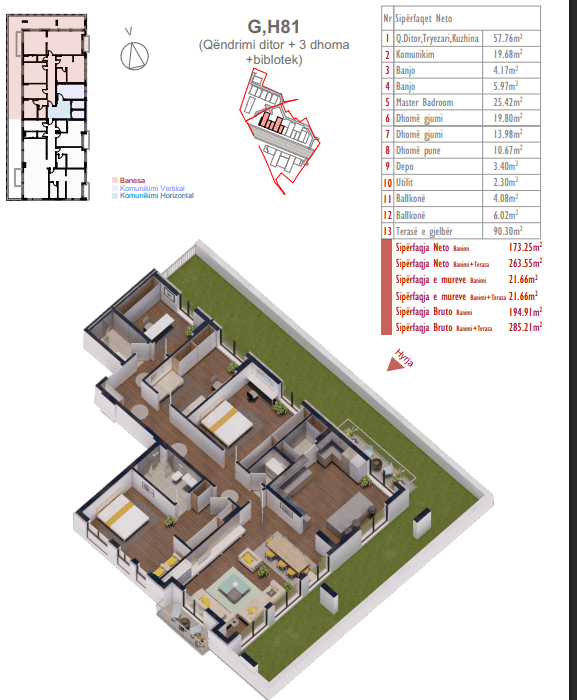 Banesë në SHITJE – 194.90 m² + Tarracë