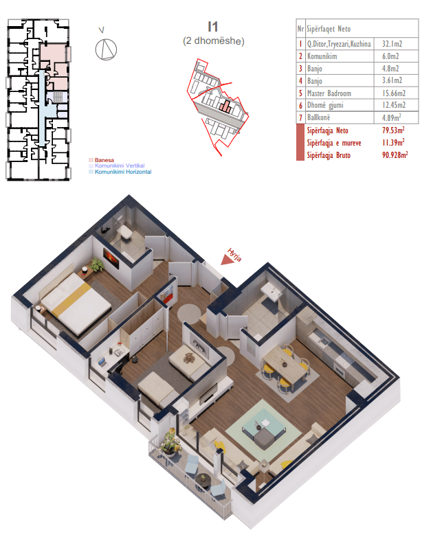 Banesë në SHITJE – 90.93 m² | Kompleksi