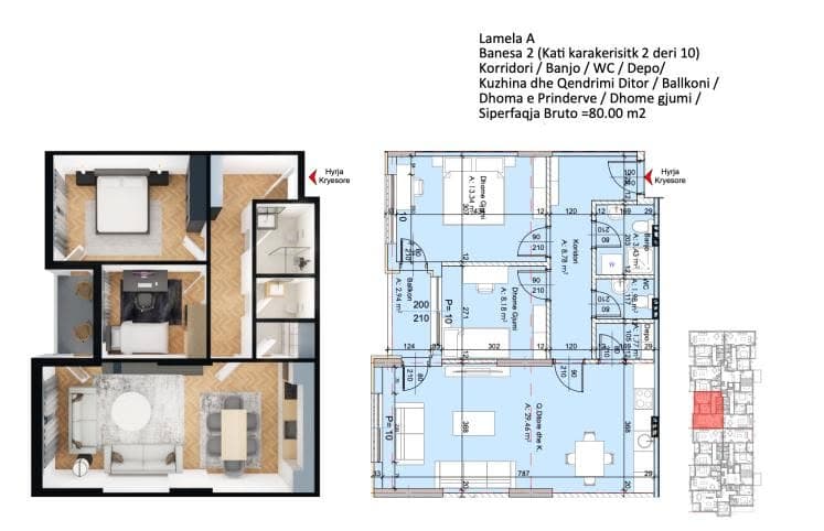 Banesë në SHITJE – 80.00 m² | Fushë 2