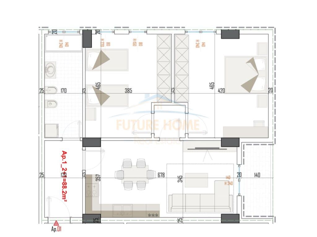 Shitet, Apartament 2+1, Paskuqan, Tirane 2