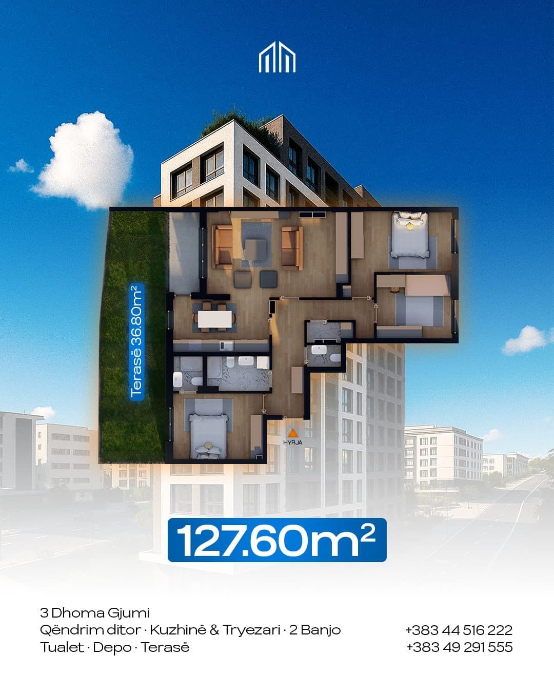 #33 Penthouse 127m2 #PerShitje ne Bregun e Diellit