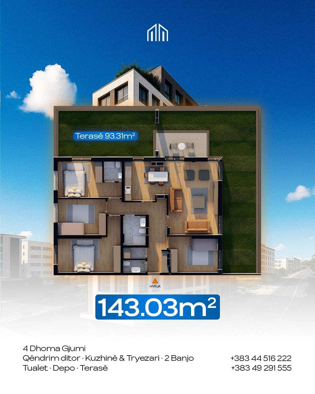 #32 Penthouse 143m2 #PerShitje ne Bregun e Diellit