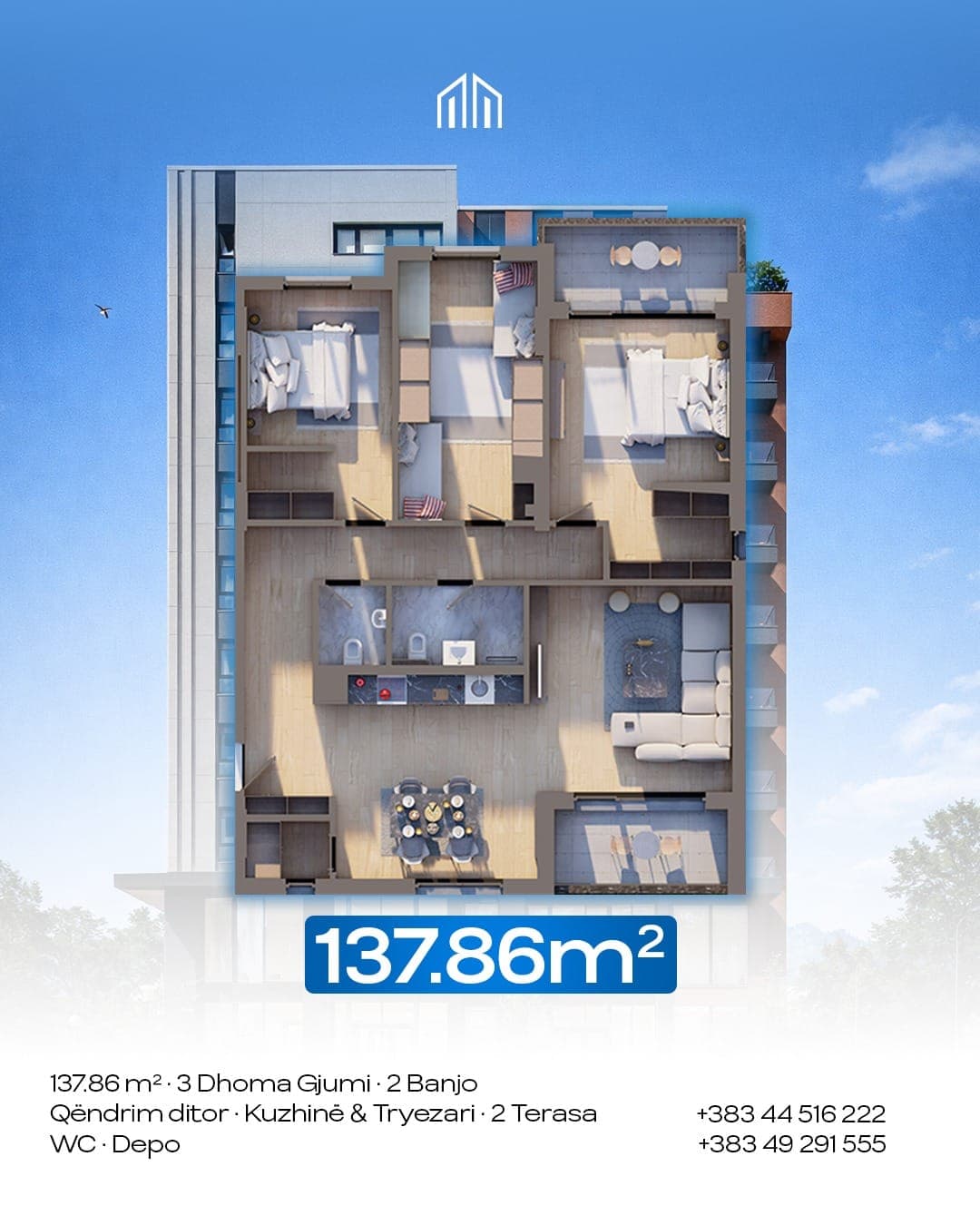 #39 Penthouse 137m2 #PerShitje ne Lagjen e Spitalit