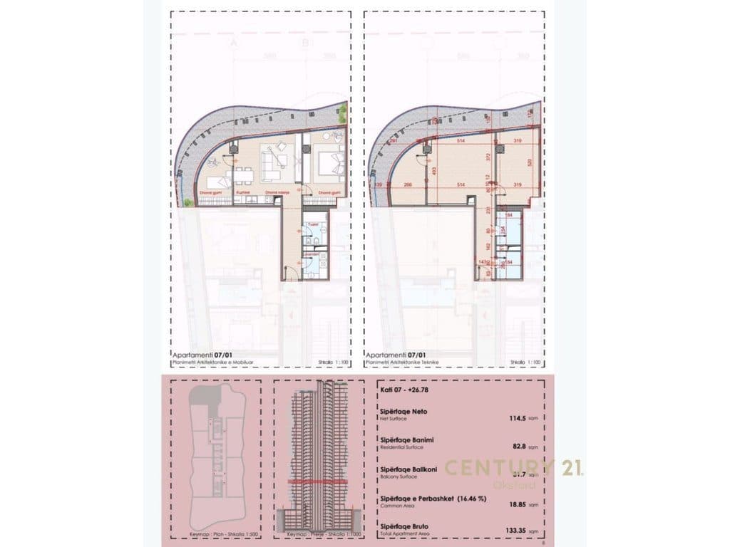 EKSKLUZIVE SHITET APARTAMENT 2+1+1+LAVANDERI TEK TOP SEVEN TOWER! 3