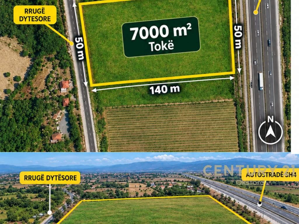 🚨 TOKË 7,000 m² NË SHITJE – POZICION STRATEGJIK NË AKSIN LUSHNJE-FIER ! 🚨