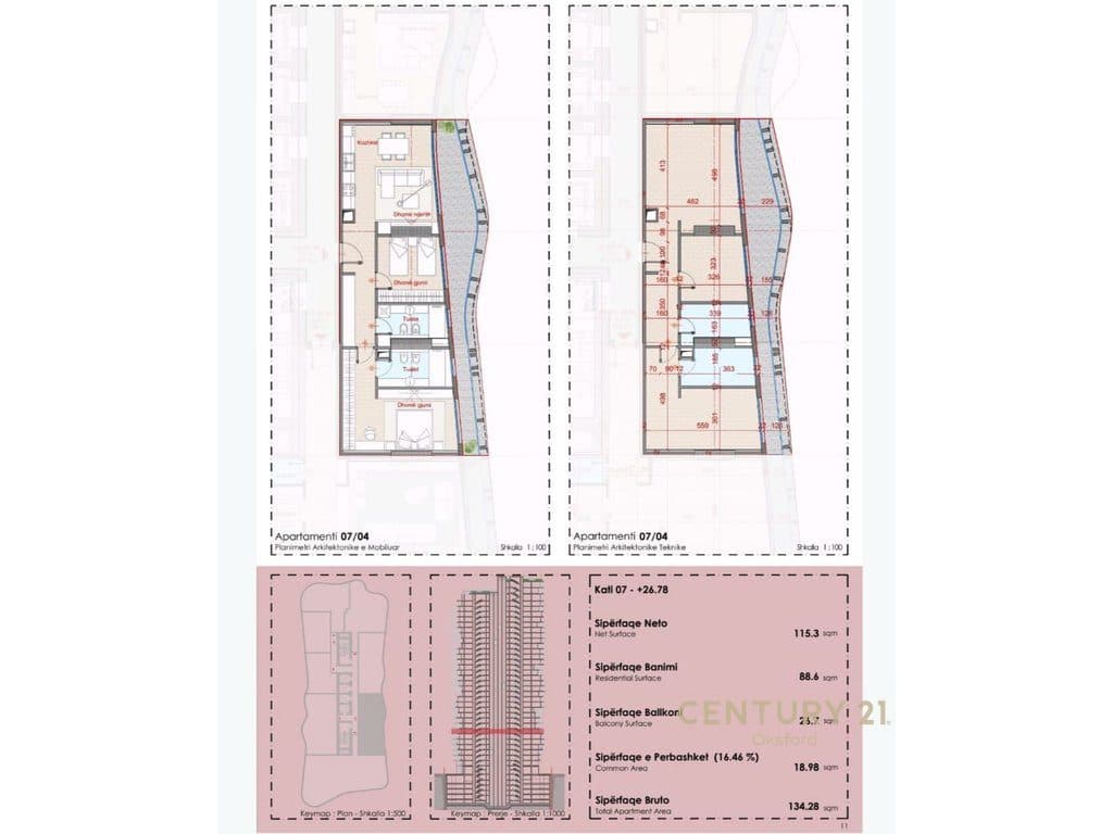 EKSKLUZIVE SHITET APARTAMENT 2+1+2 TEK TOP SEVEN TOWER! 3