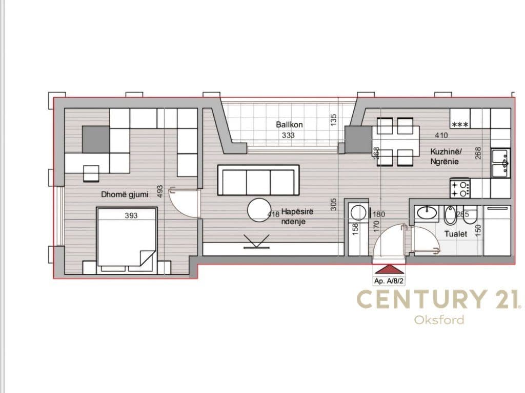 SHITET APARTAMENT 1+1 TE RRUGA MUHAMED GJOLLESHA, RESIDENCA HORA VERTIKALE 2