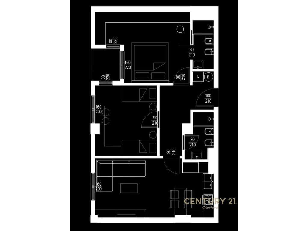 SHITET APARTAMENT 2+1+2 TEK S-Block
