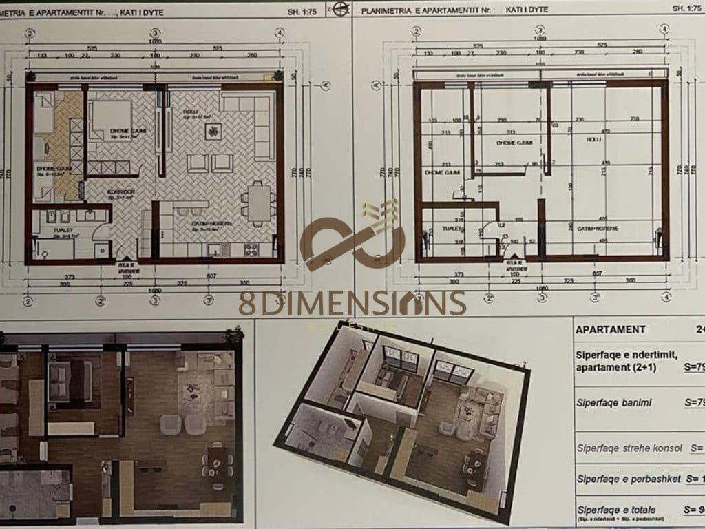 Apartament 2+1 +Ballkon ne shitje prane Liqenit te Paskuqanit - Tirane (ID D8142A-104)