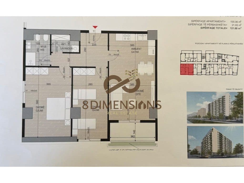 Apartament 2+1+Lavanderi per shitje ,Kompleks i Ri- Fusha Aviacionit D8142A-113