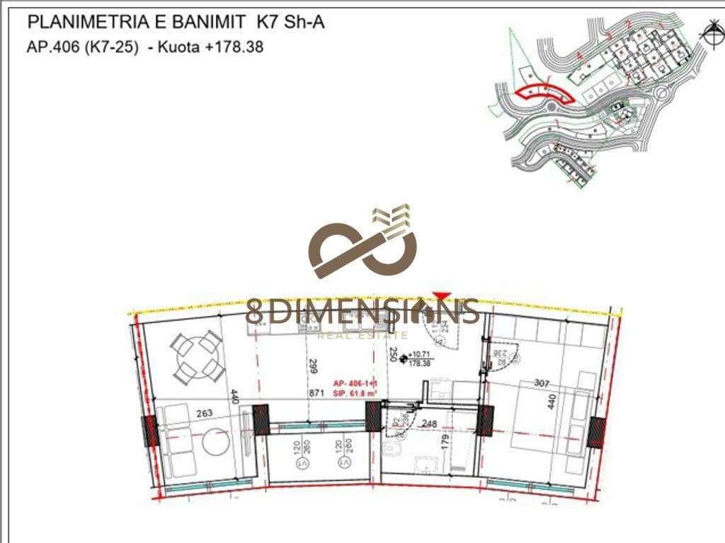Shitet Apartament 1+1 ne Rezidencen “Kodra e Diellit”(D8141A-148) 3