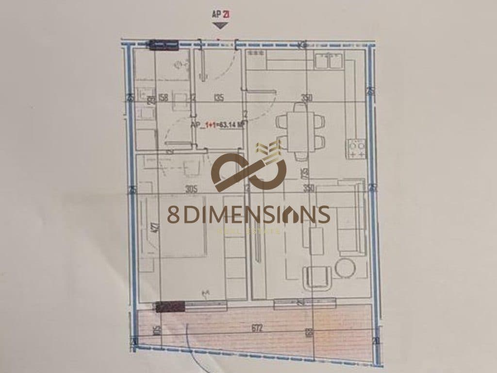 APARTAMENT 1+1 PER SHITJE TEK UNIVERSITETI BUJQESOR,KAMEZ ( ID D8141A-162 )