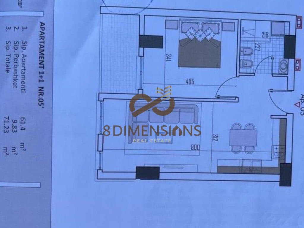 Apartament 1+1 në Shitje në Babrru, vetëm 40 m nga Rruga 5 Maji Tiranë (ID D8141A-12)