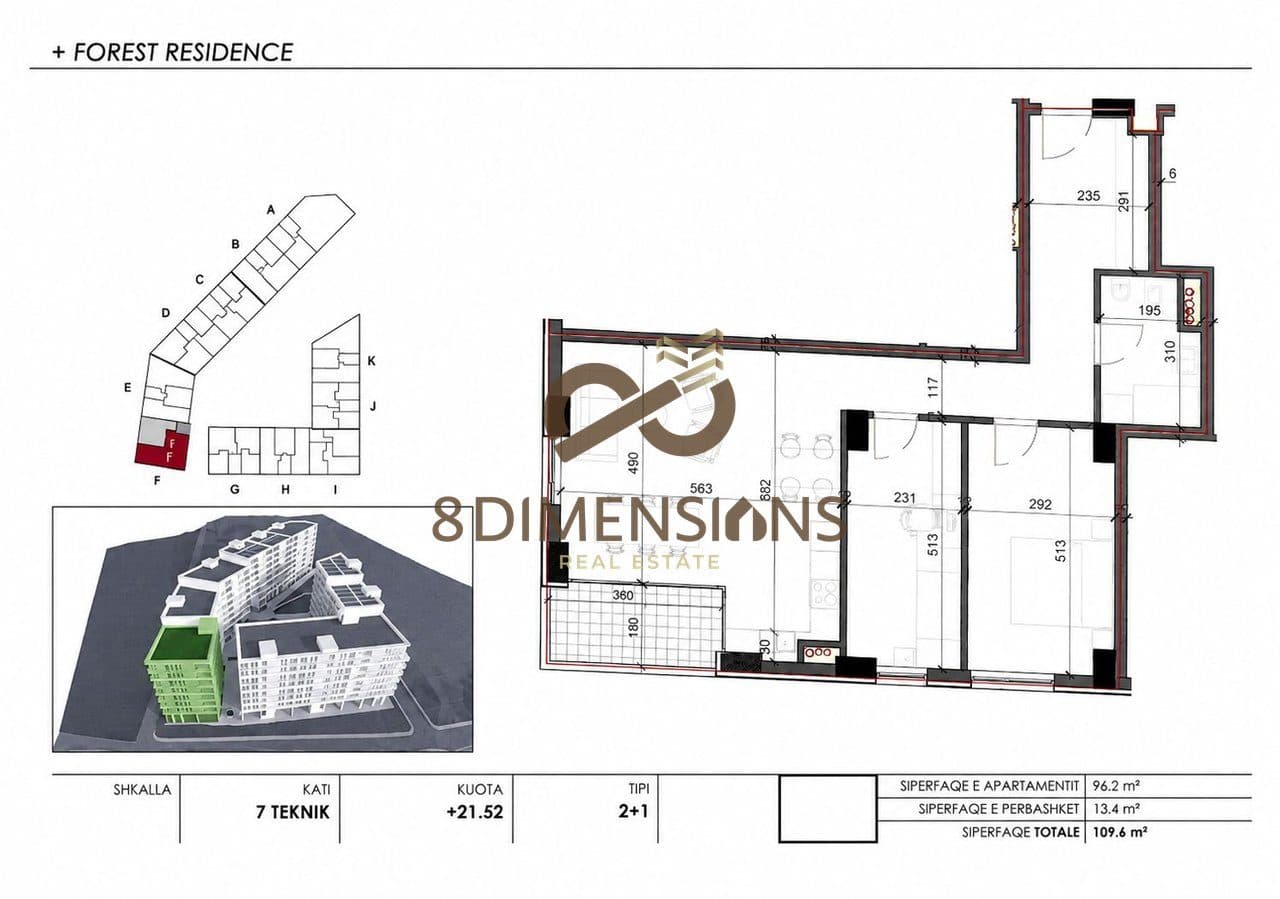 Shiten Tipologji Apartamentesh 2+1 ne nje prej Rezidencave me Elitare prane Liqenit te Farkes (D8142A-85) 3