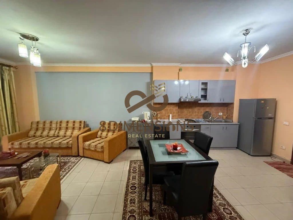 Jepet me qera Apartament 1+1 me mobilim te ri ne Kompleksin Ndregjoni prane Bulevardit te ri ne Tirane ( D8241A-150)