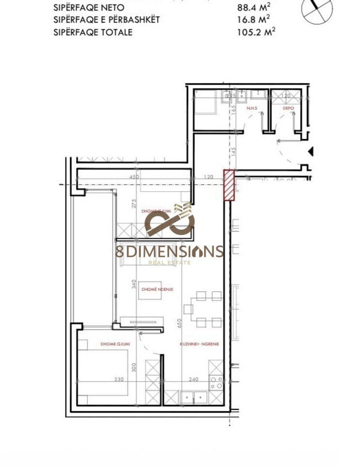 Apartament 2+1 +Ballkon +Depo ne shitje ne Astir - Tirane (ID D8142A-86) 2