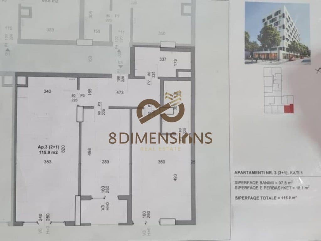 Shitet Apartament 2+1 në Kamez – Fazë Përfundimtare Ndërtimi D8142A-23