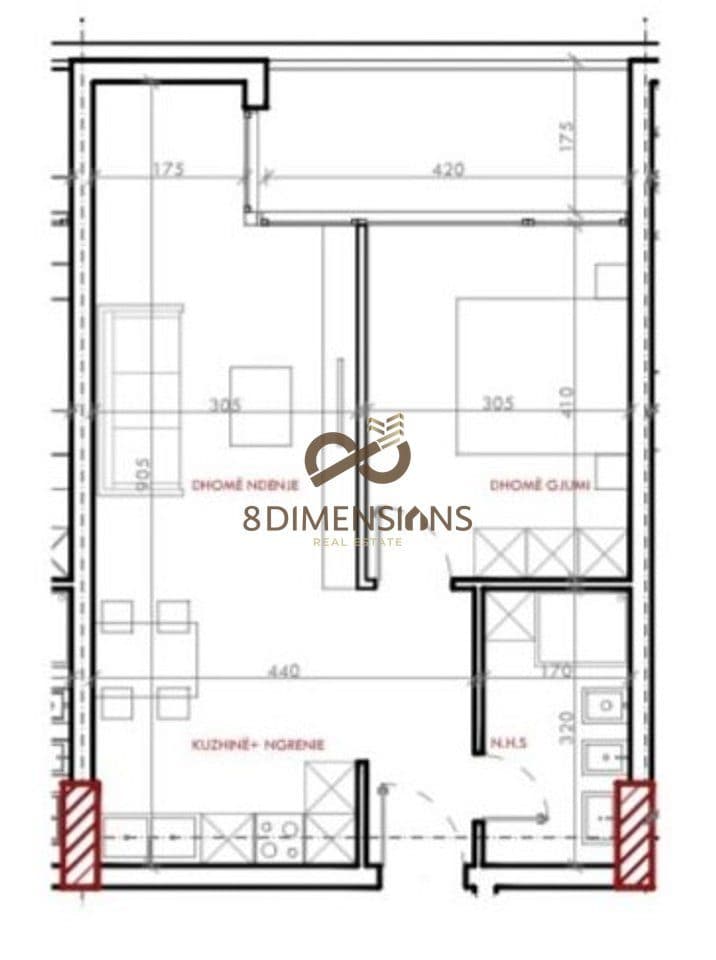 Apartament 1+1 +Ballkon ne shitje ne Astir - Tirane (ID D8141A-78) 2