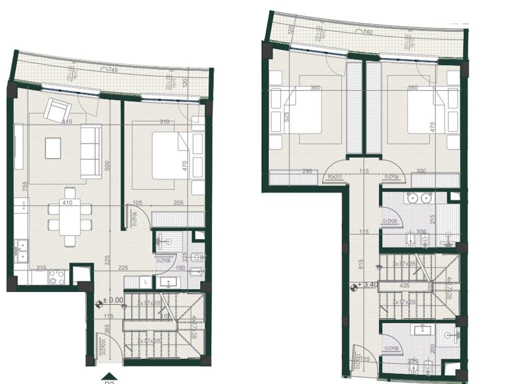 Shitet, Apartament Duplex 3+1+3+Verandë , Farka Hills Residences