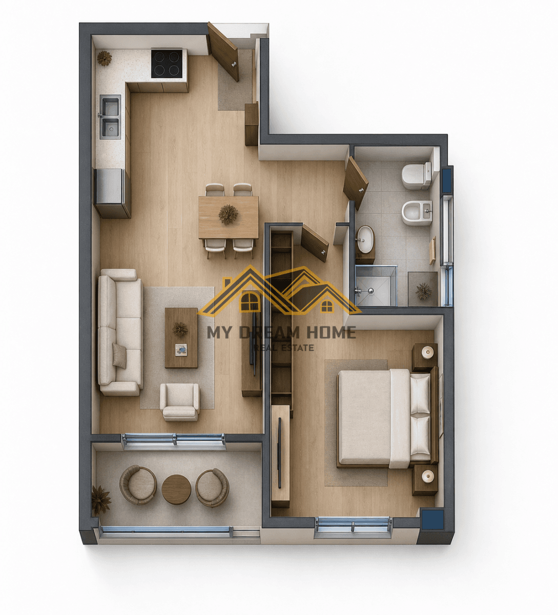 Shitet Apartament 1+1 60m2 – Rezidenca Oriental, Golem 🌴