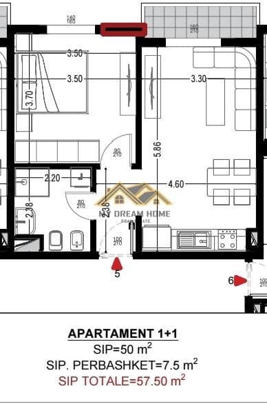 SHITET APARTAMENT 1+1 GOLEM NDERTIM I RI 4