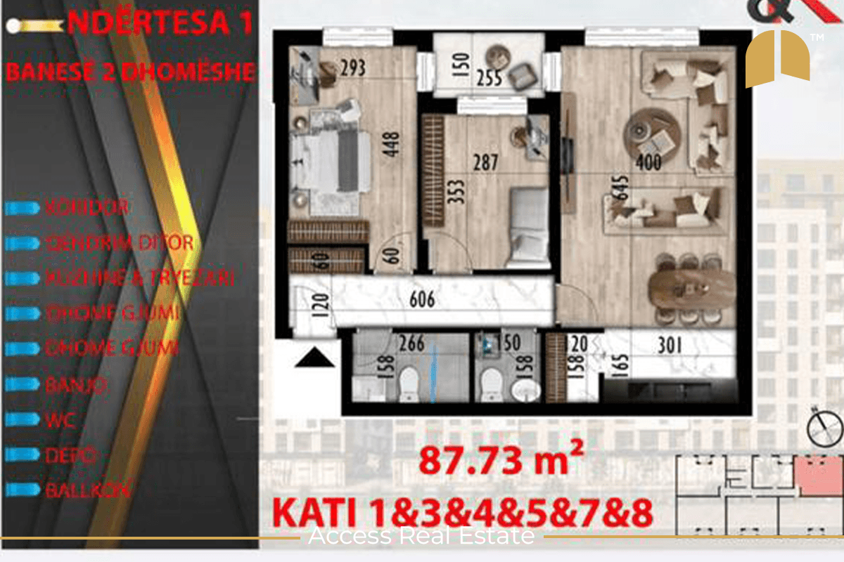 Banesë në SHITJE – 2 dhoma gjumi – Prishtina e Re 2