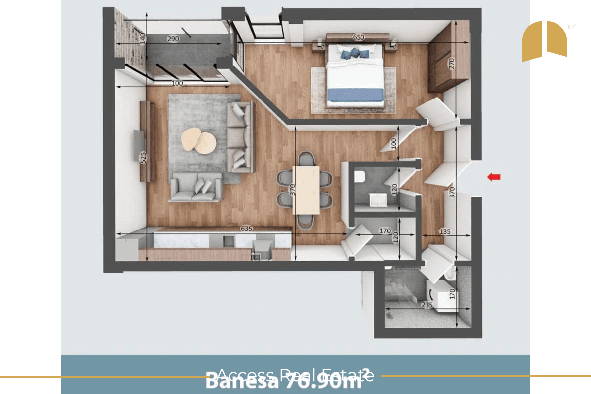 Banesë në SHITJE – 1 dhomë gjumi – Mati 1 2