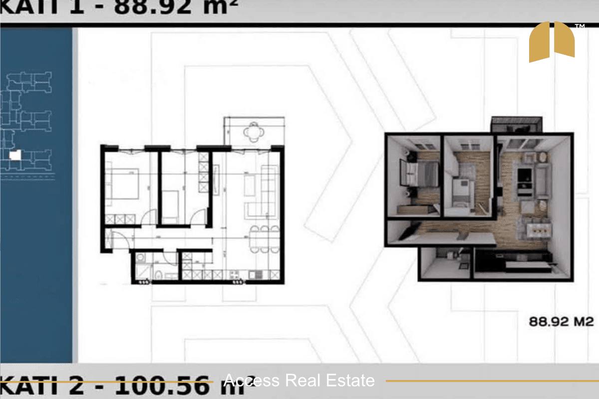 3 Banesa në SHITJE – 100.56m², 88.92m², 85.99m² – Prishtina e Re 3