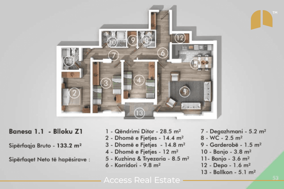 Banesë në SHITJE – 3 dhoma gjumi – Prishtina e Re 2