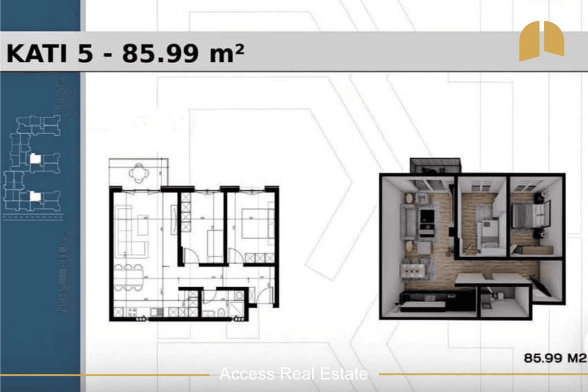 3 Banesa në SHITJE – 100.56m², 88.92m², 85.99m² – Prishtina e Re 4