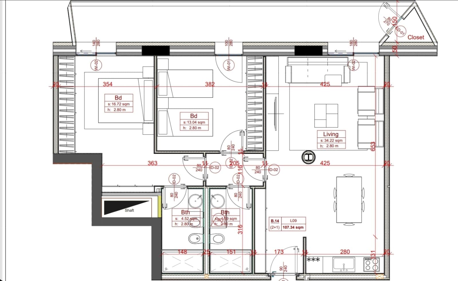 Apartament 2+1+2WC ne Shitje tek Rruga e Kosovareve ne Tirane (ID 41211907)