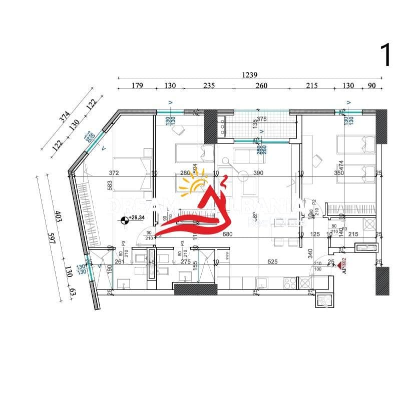 Shiten 2 Apartamente 3+1 tek Rezidenca Shqiponja Square Building, Tirane (ID 4131513) 1