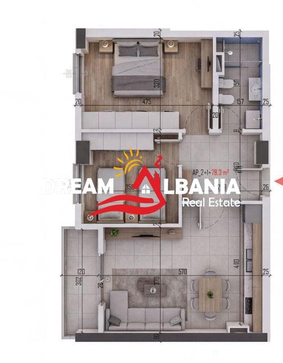 Apartament 2+1 Ne Shitje Ne Kamez (ID 41212225) 3