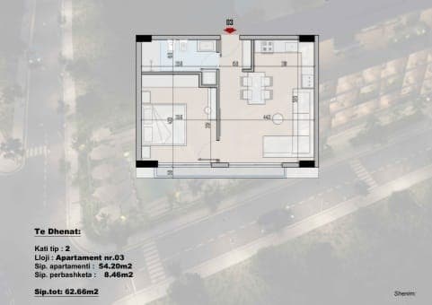 7 Apartamente (1+1) ne Shitje ne Rradhime, shume prane Detit (ID 41111057) 3