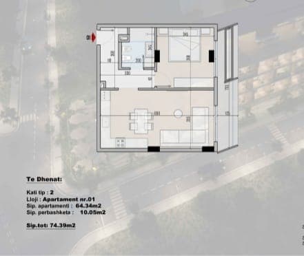 7 Apartamente (1+1) ne Shitje ne Rradhime, shume prane Detit (ID 41111057) 2