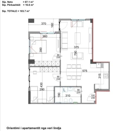 Apartament 2+1 ne Shitje ne Rrugen Dritan Hoxha, Kompleksi Aura (ID 41212108)