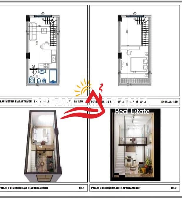 Shiten apartamente 1+1 duplex ne Golem prane Epidamn White Sensation (ID 41111560)
