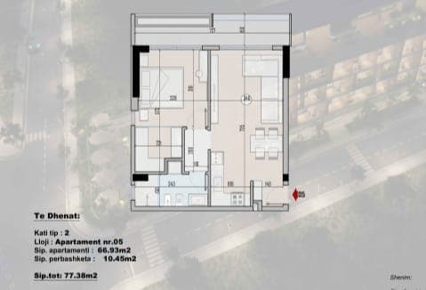 7 Apartamente (1+1) ne Shitje ne Rradhime, shume prane Detit (ID 41111057) 4