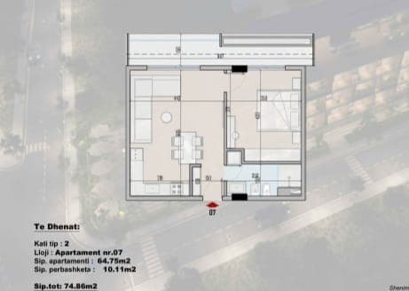 7 Apartamente (1+1) ne Shitje ne Rradhime, shume prane Detit (ID 41111057)