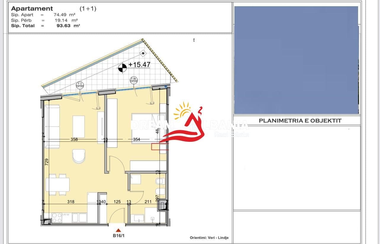 Apartament 1+1 ne shitje ne Pallat te Ri drejt perfundimit tek Liqeni Thate, Tirane (ID 41111153)