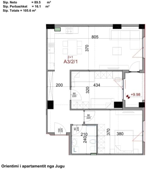 Shitet Apartament 2+1 Rruga Dritan Hoxha, Kompleksi Aura (ID 41212109)