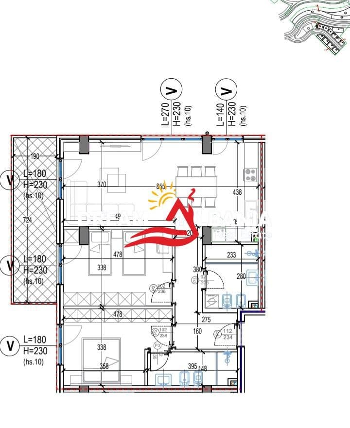 Apartament 2+1+2 tek Residenca Kodra e Diellit 2 (ID 41212205)