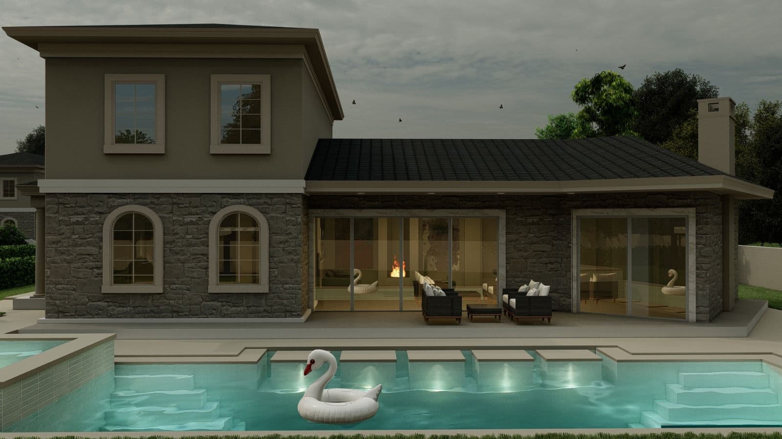 Shitet Vilë me pishinë 4+1+3 në River Hill Residence, Petrel 2