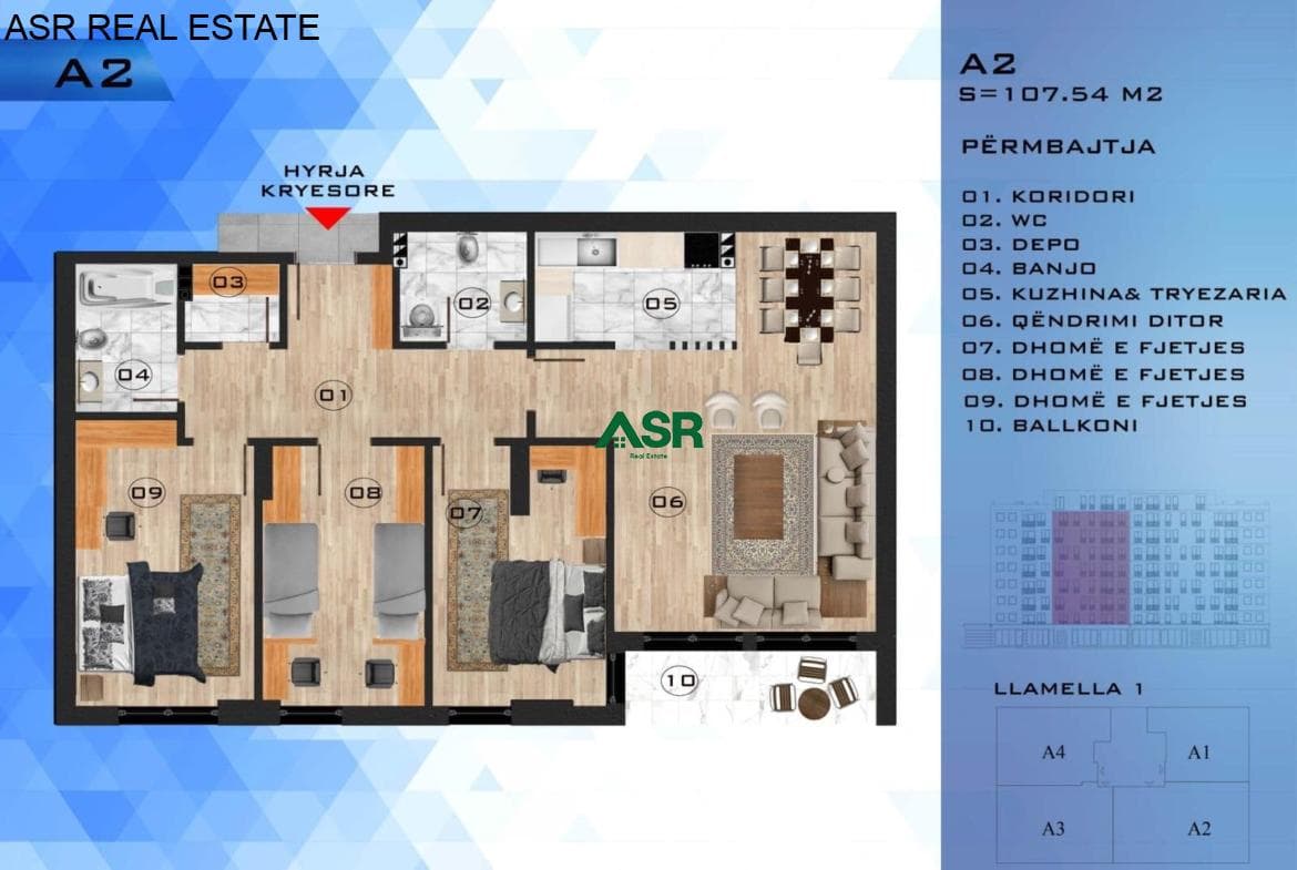Shitet banesa në kompleksin Nordic Residence, ne Mati 1 afër lagjes Kodrina 4