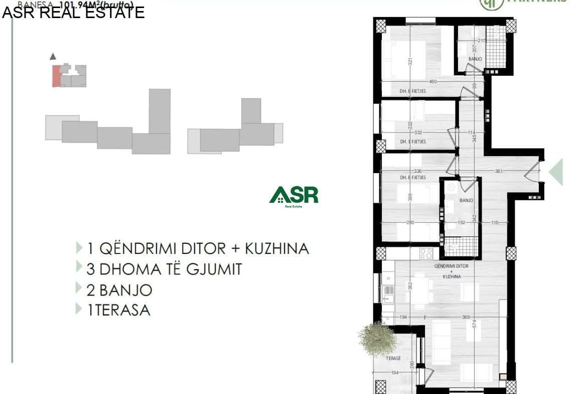 Ofrohet per #SHITJE banesa me siperfaqe 91 m² ne lagjen e Kaltër ne rrugen C 3