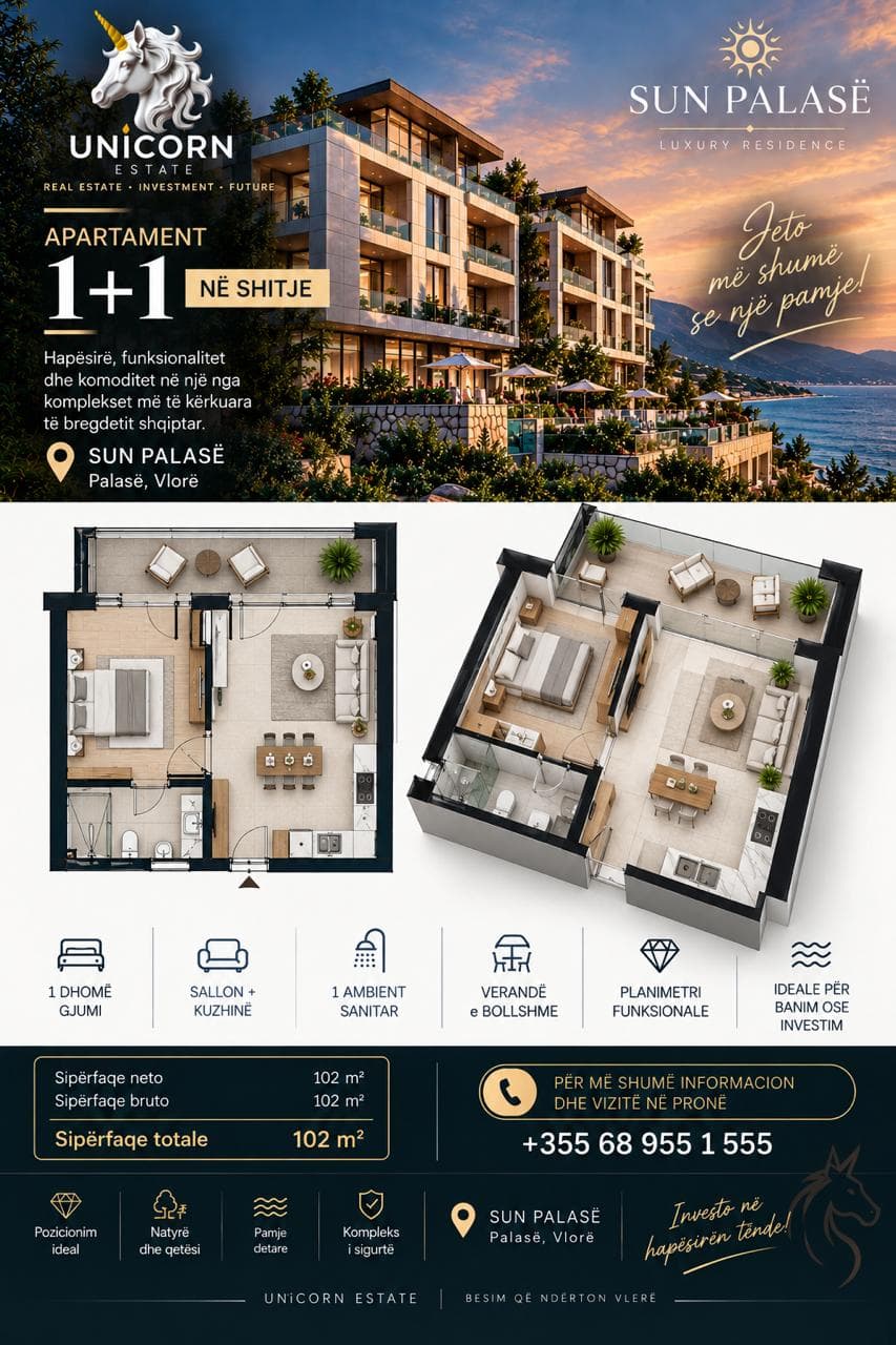 Apartament 1+1 në shitje Dhermi, Himarë 2