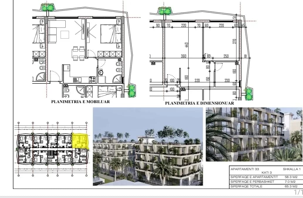 Shiten Garsoniere, Apartamente 1+1 dhe 2+1 në Plazhin e Spillesë 2