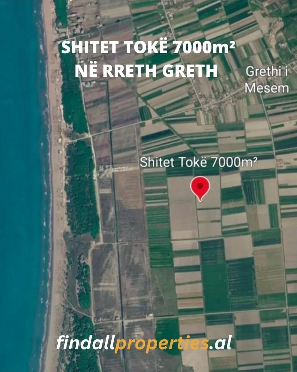 Tokë Arë për Shitje në Rreth-Greth – 7,000 m²